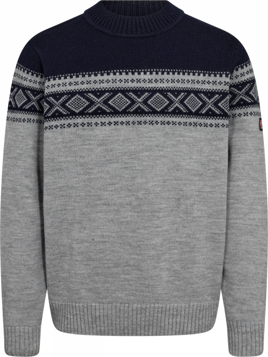 Dovre Knitted O-Neck Grå