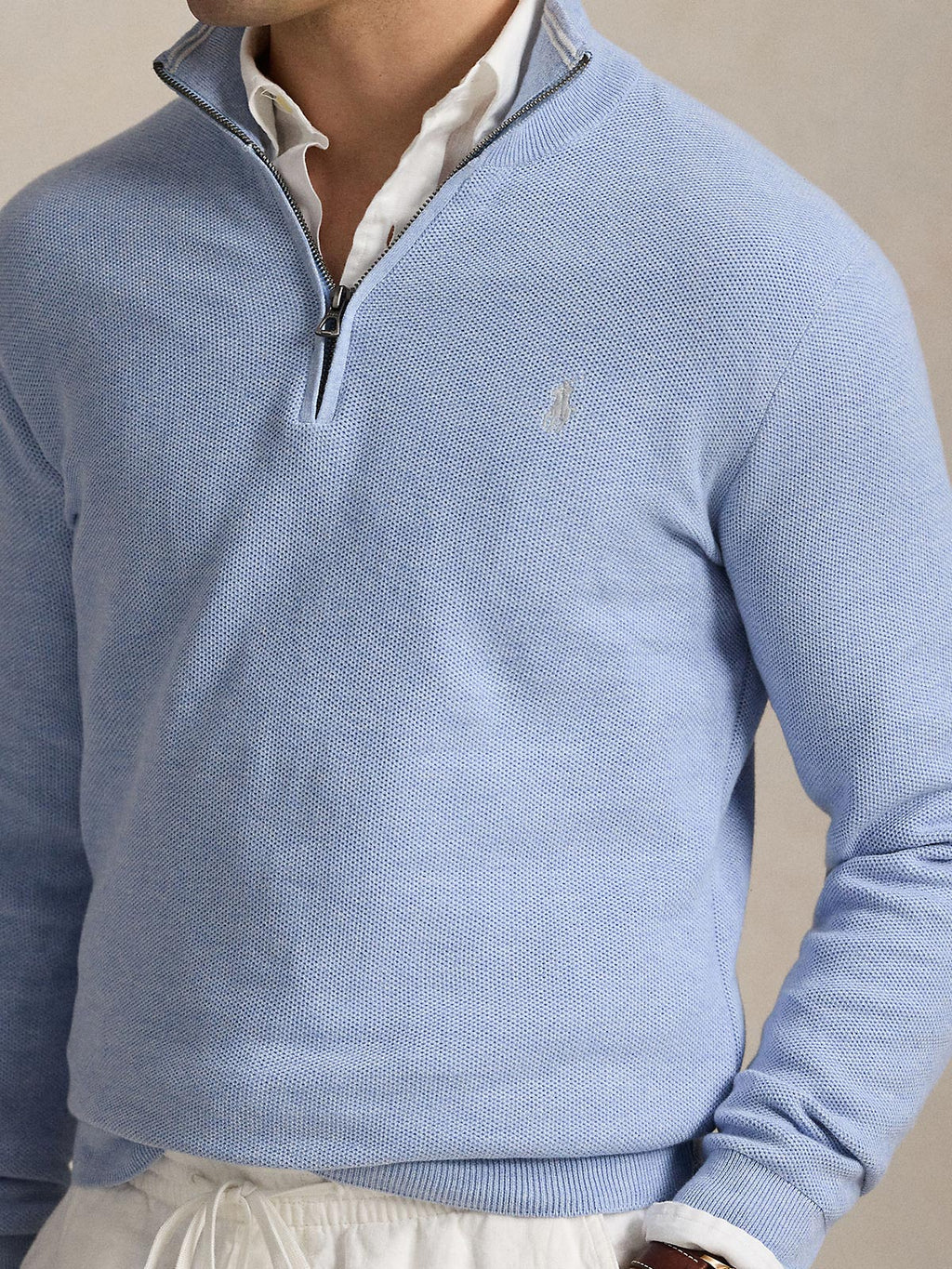 Polo Ralph Lauren Quarter Zip Blue Hyacinth Heather