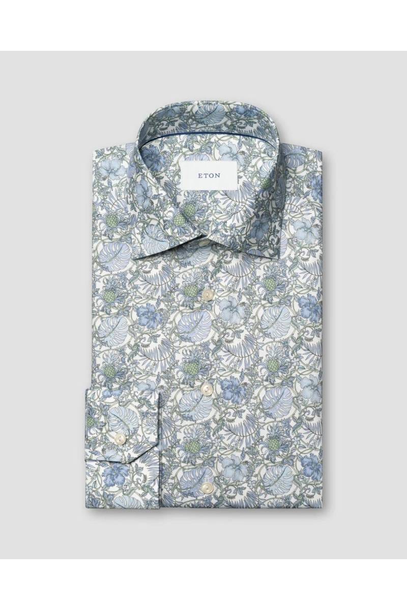 Green Flowers Slim Fit Shirt