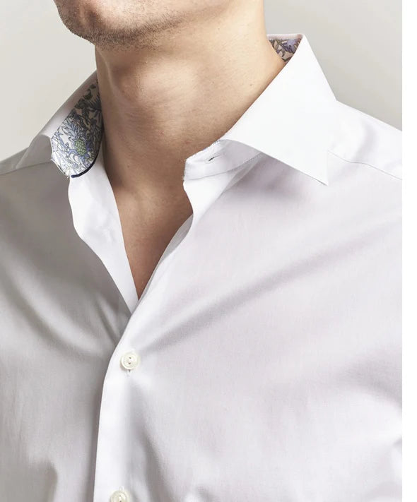 Signature Twill Shirt Slim Fit White With Green Details