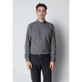 Clean Formal AOP Stretch Shirt Dark Brown