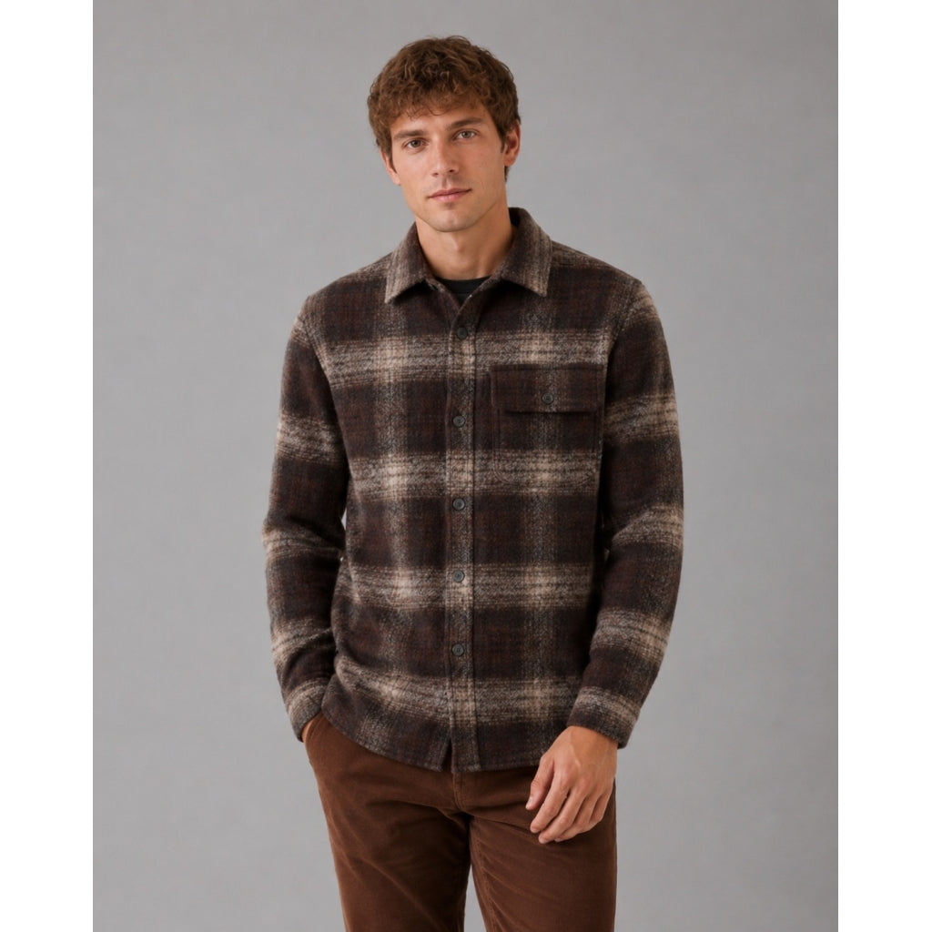 Richard Checked Overshirt Dark Brown/Brindle Beige