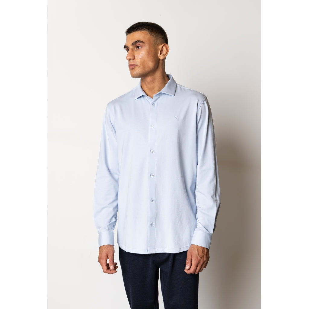 Clean Formal Stretch Shirt Light Blue
