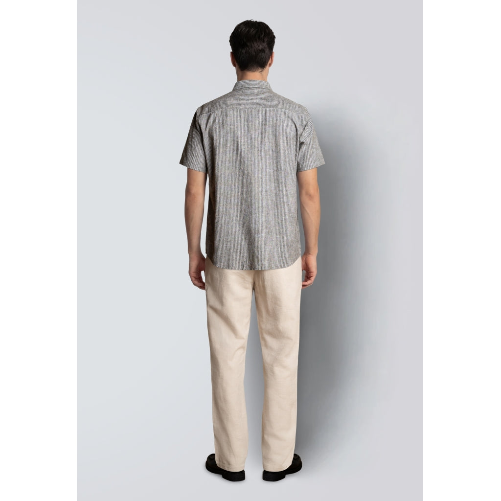 Luca Shirt Striped Shortsleeve Army/White