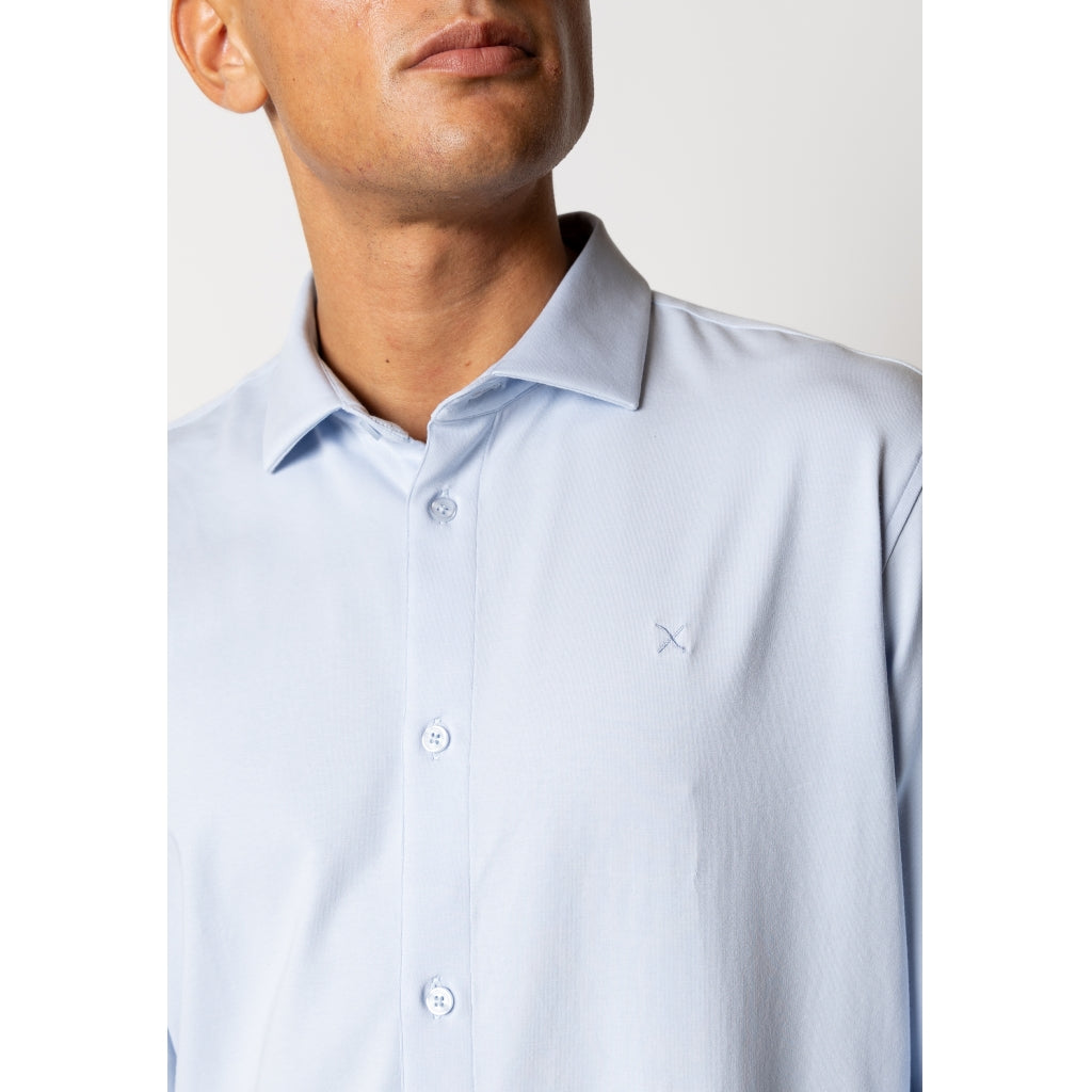 Clean Formal Stretch Shirt Light Blue