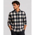 Eske Checked Flannel Shirt Ecru/Dark Navy