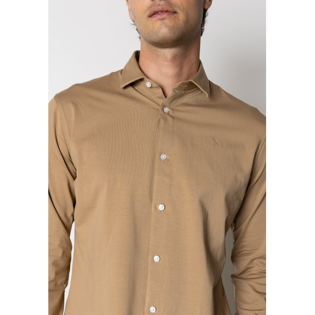 Clean Formal Stretch Shirt Warm Sand