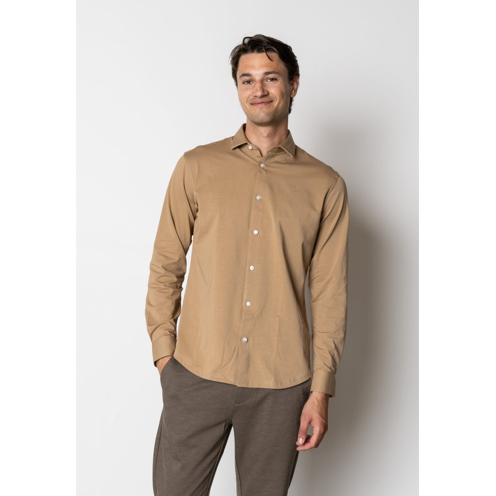 Clean Formal Stretch Shirt Warm Sand
