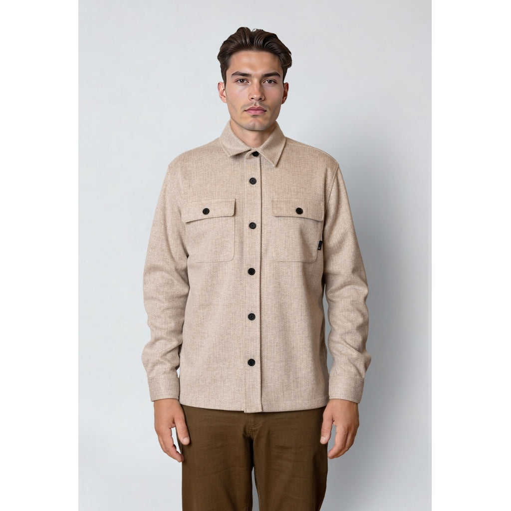Barron Overshirt Beige Melange