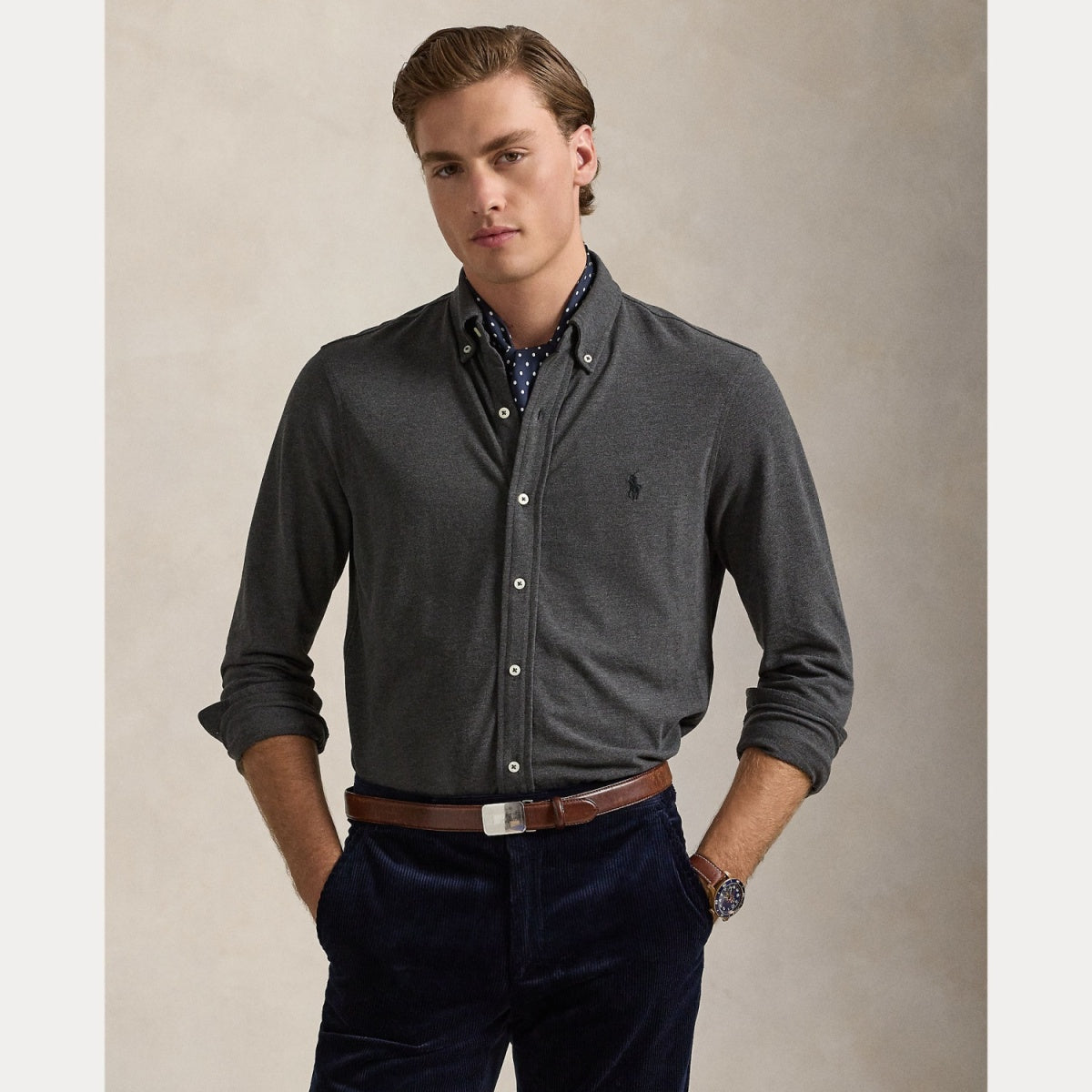 Polo Ralph Lauren Featherweight Mesh Shirt – Grå