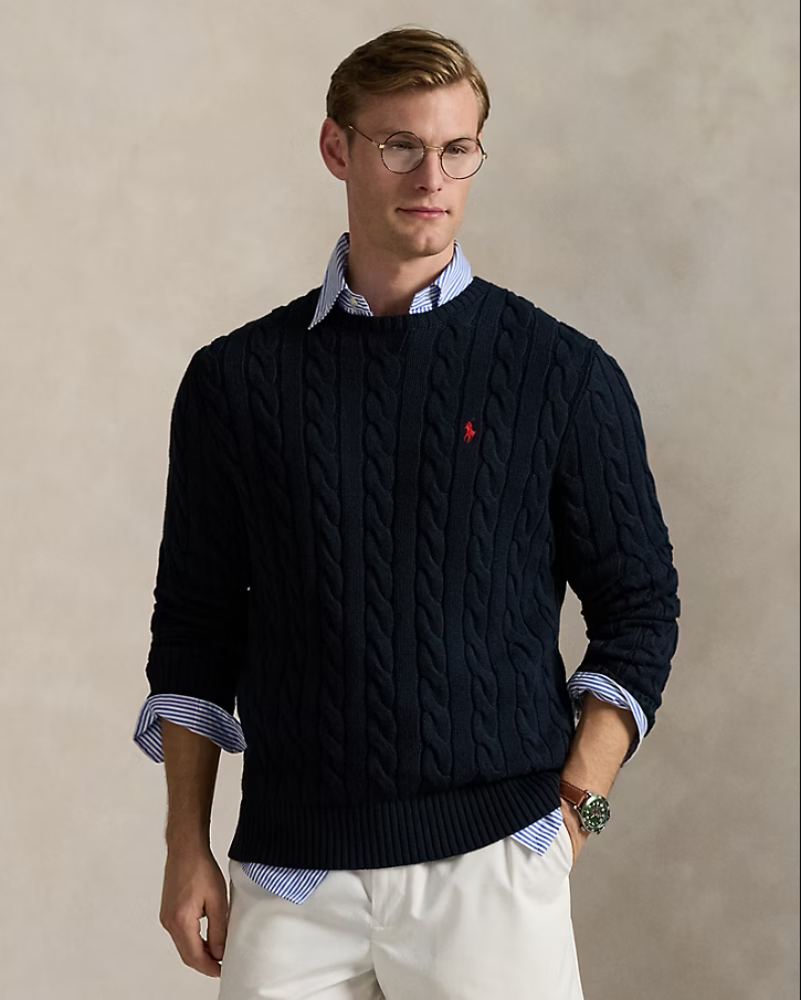 Polo Ralph Lauren Cable-Knit Cotton Sweater - Navy