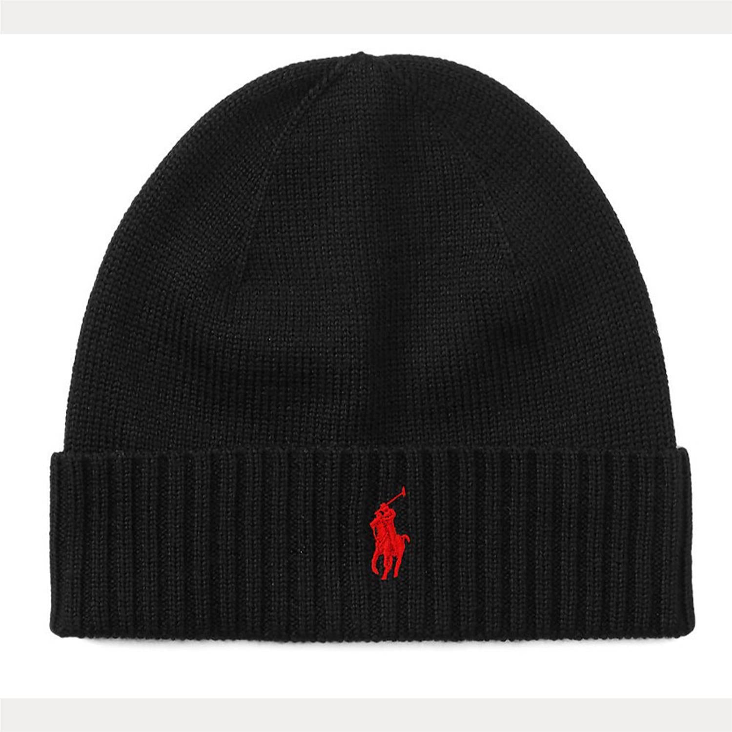 Signature Pony Wool Beanie Black