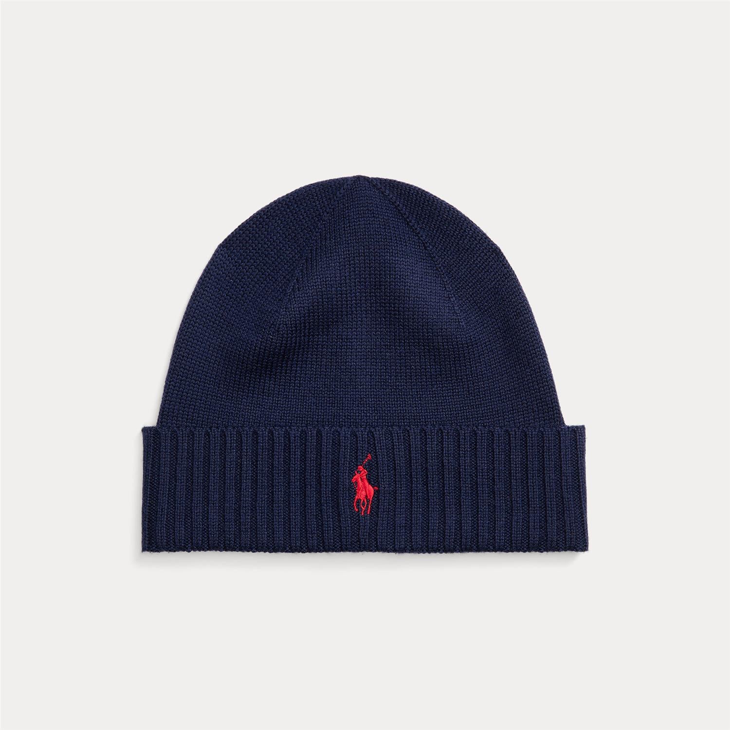 Signature Pony Wool Beanie Navy