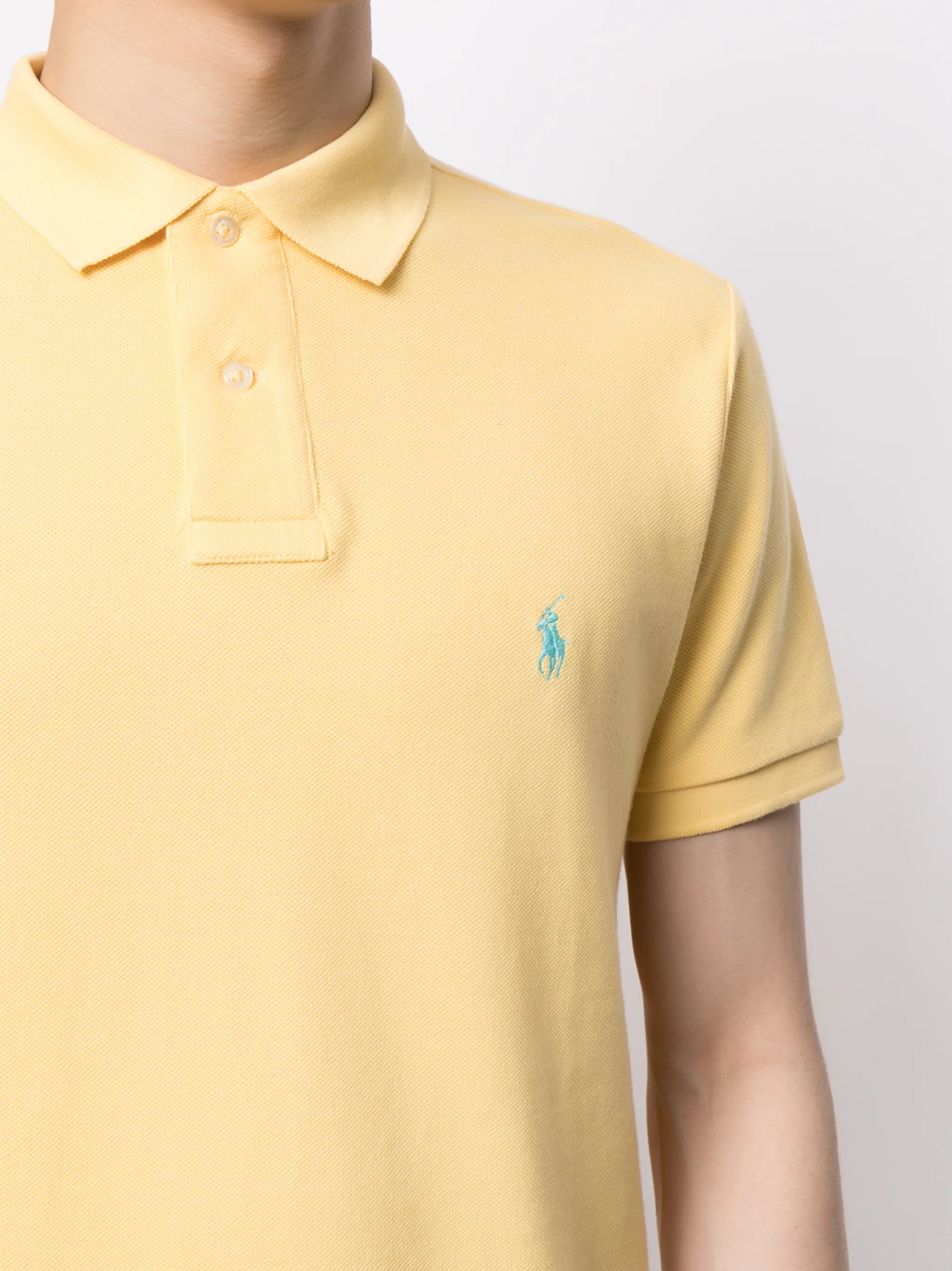 Custom Slim Fit Corn Yellow Mesh Polo Shirt