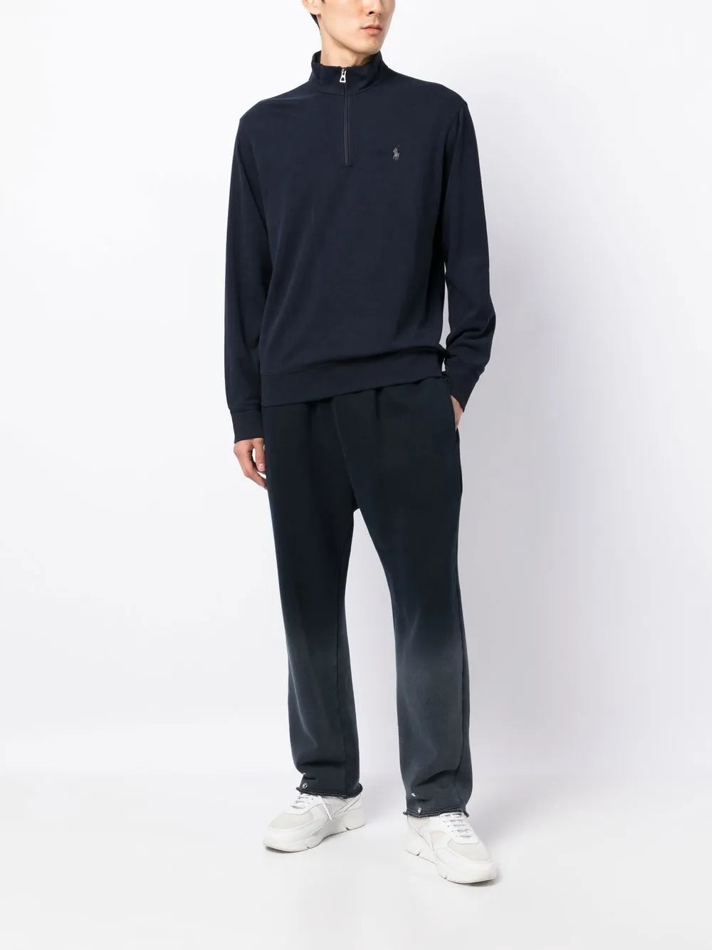 Jersey Quarter-Zip Pullover Navy