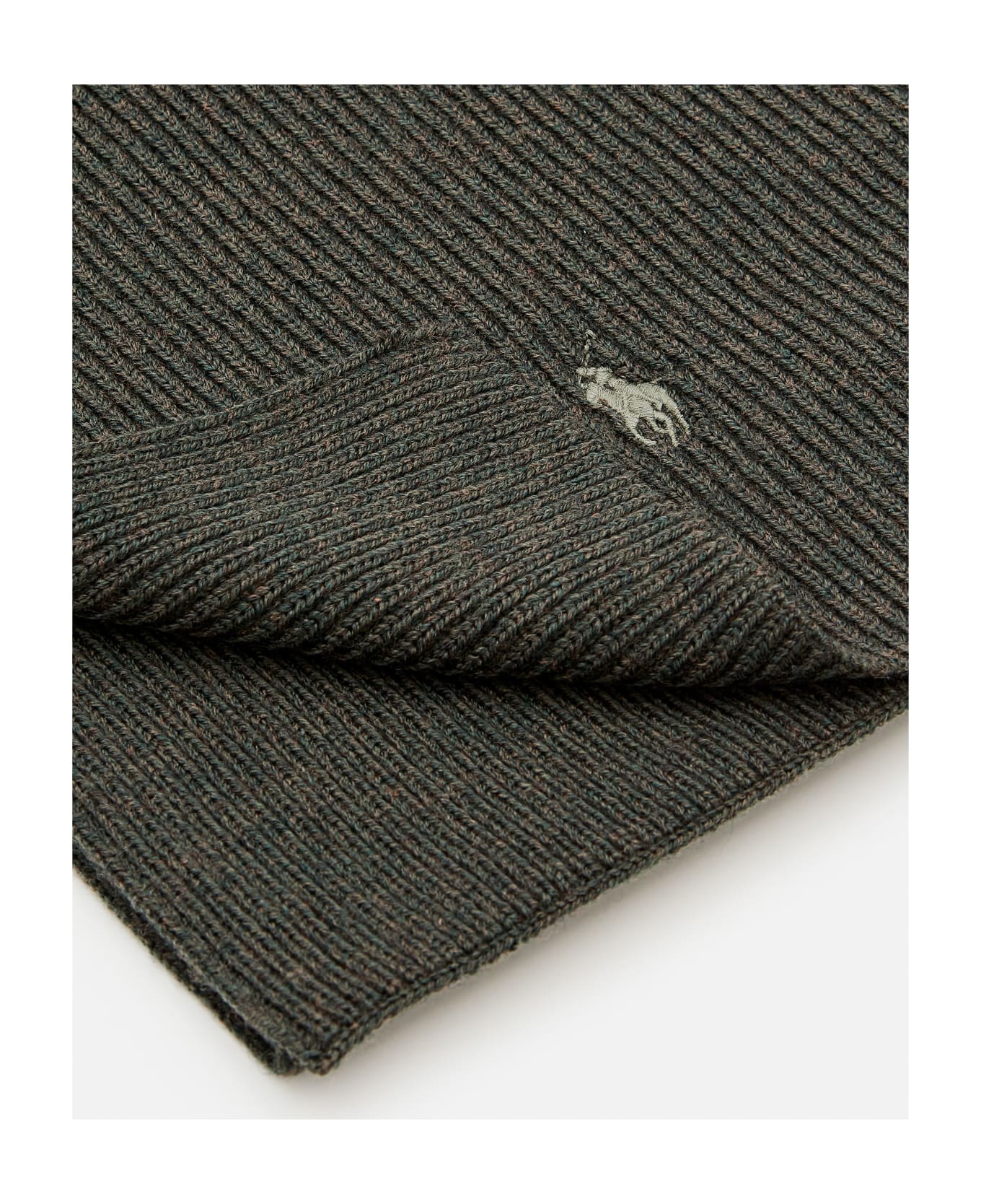 Wool Scarf With Pony Logo Green