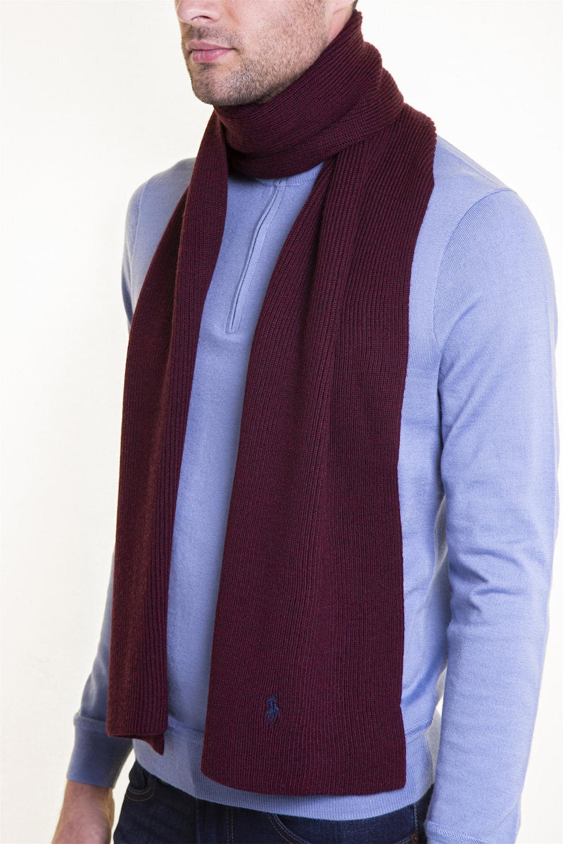 Wool Scarf With Pony Logo Bordeaux