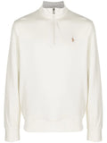 Jersey Quarter-Zip Pullover Cream White