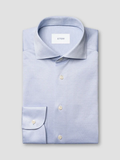 Filo di Scozia Knit Shirt Slim Fit Blue