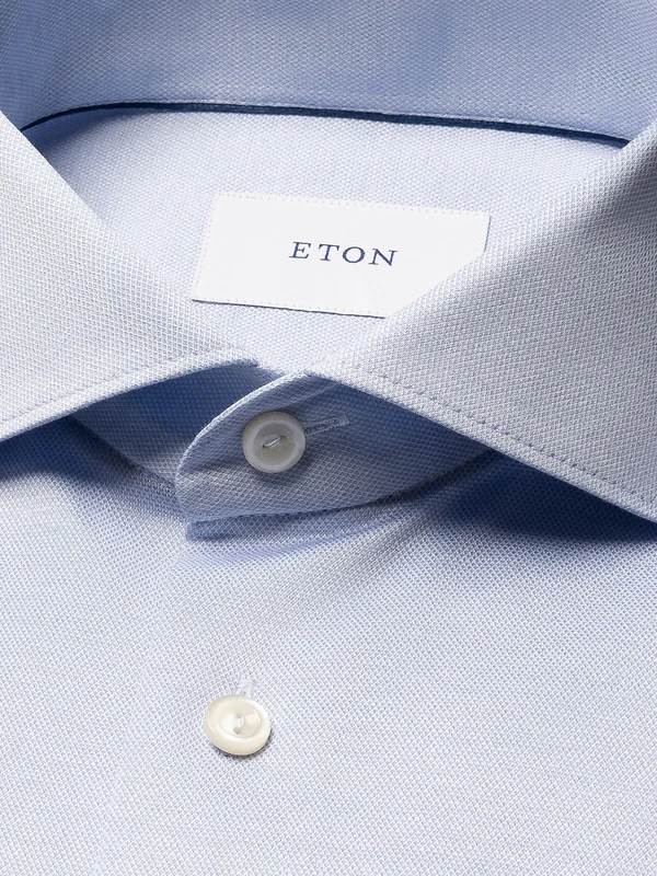 Filo di Scozia Knit Shirt Contemporary Fit Blue