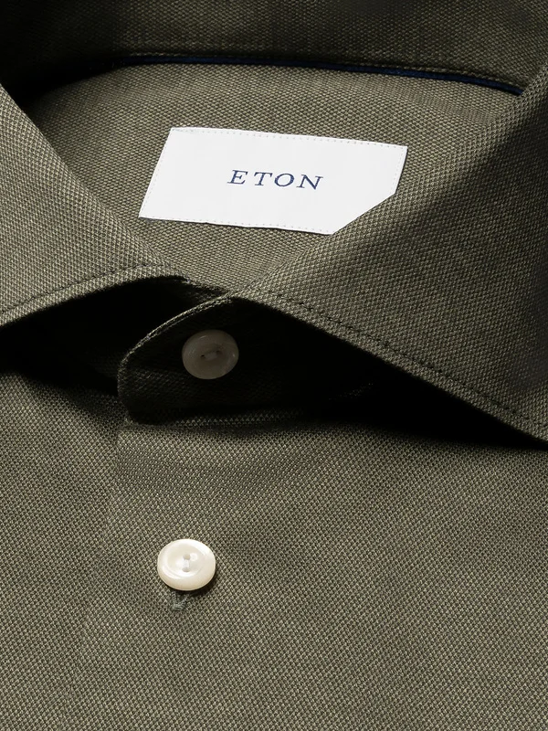 Filo di Scozia Knit Shirt Slim Fit Green