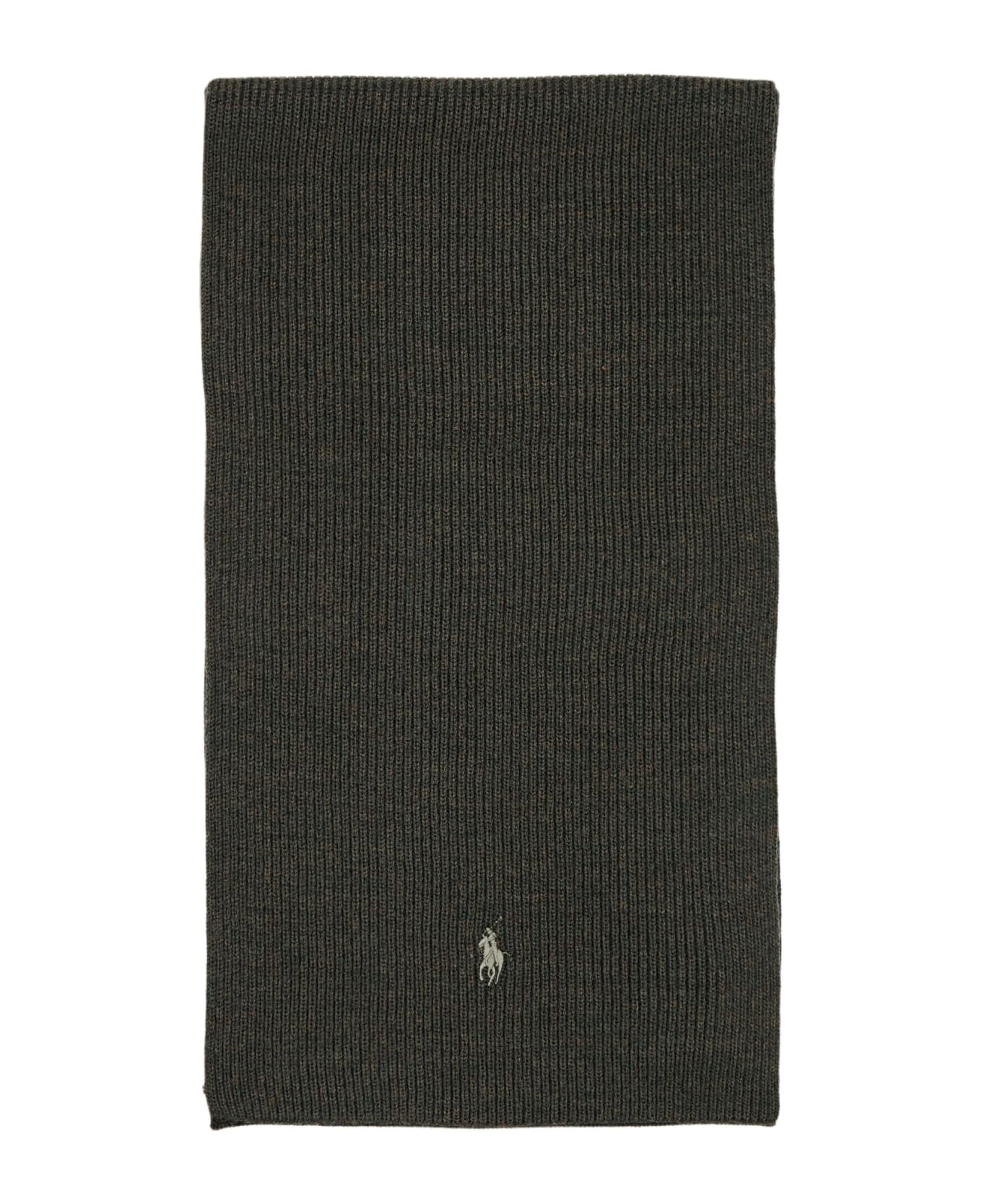Wool Scarf With Pony Logo Green