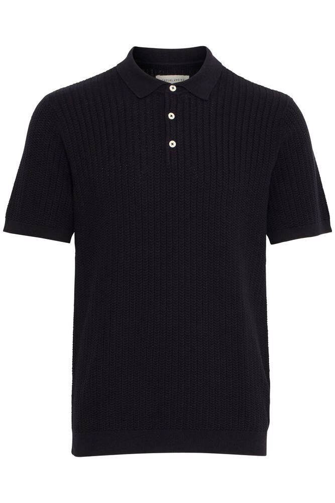 CFKarl Structured Knit Polo Dark Navy