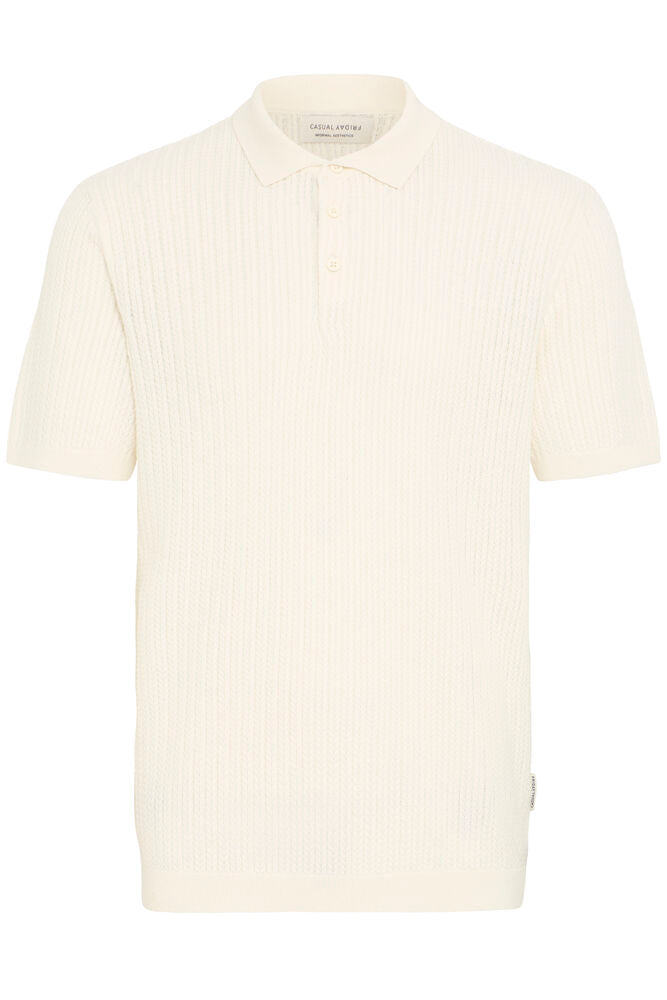 CFKarl Structured Knit Polo Egret