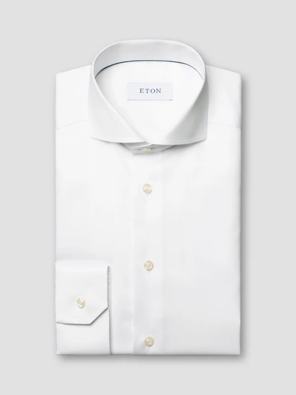 Solid Signature Twill Shirt Slim Fit White
