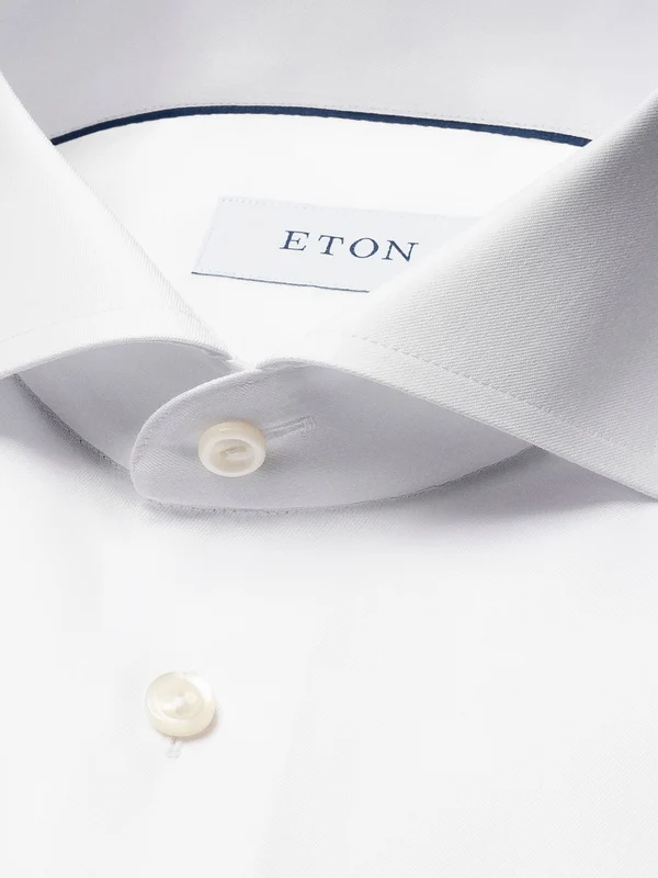 Solid Signature Twill Shirt Contemporary Fit White