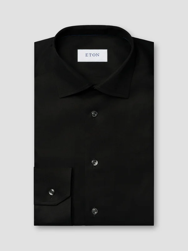 Solid Signature Twill Shirt Slim Fit Black