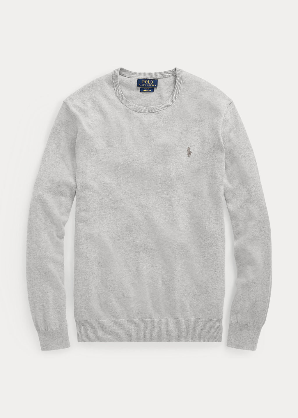 Polo Ralph Lauren Slim Fit Cotton Sweater - Rund Hals Grey