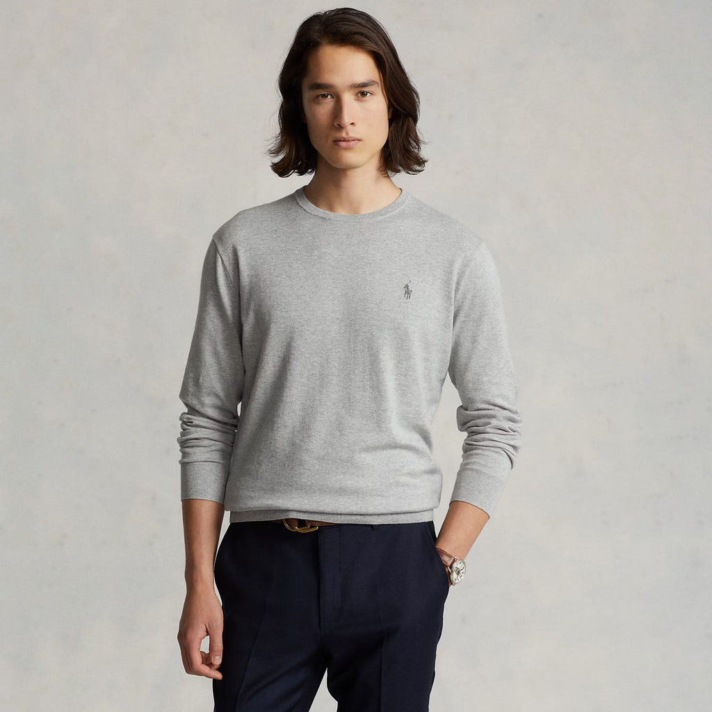 Polo Ralph Lauren Slim Fit Cotton Sweater - Rund Hals Grey