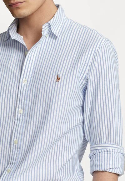 Polo Ralph Lauren Slim Fit Oxford Sport Shirt – Stripes Blue
