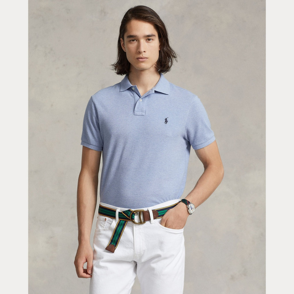 Custom Slim Fit Isle Heather Mesh Polo Shirt