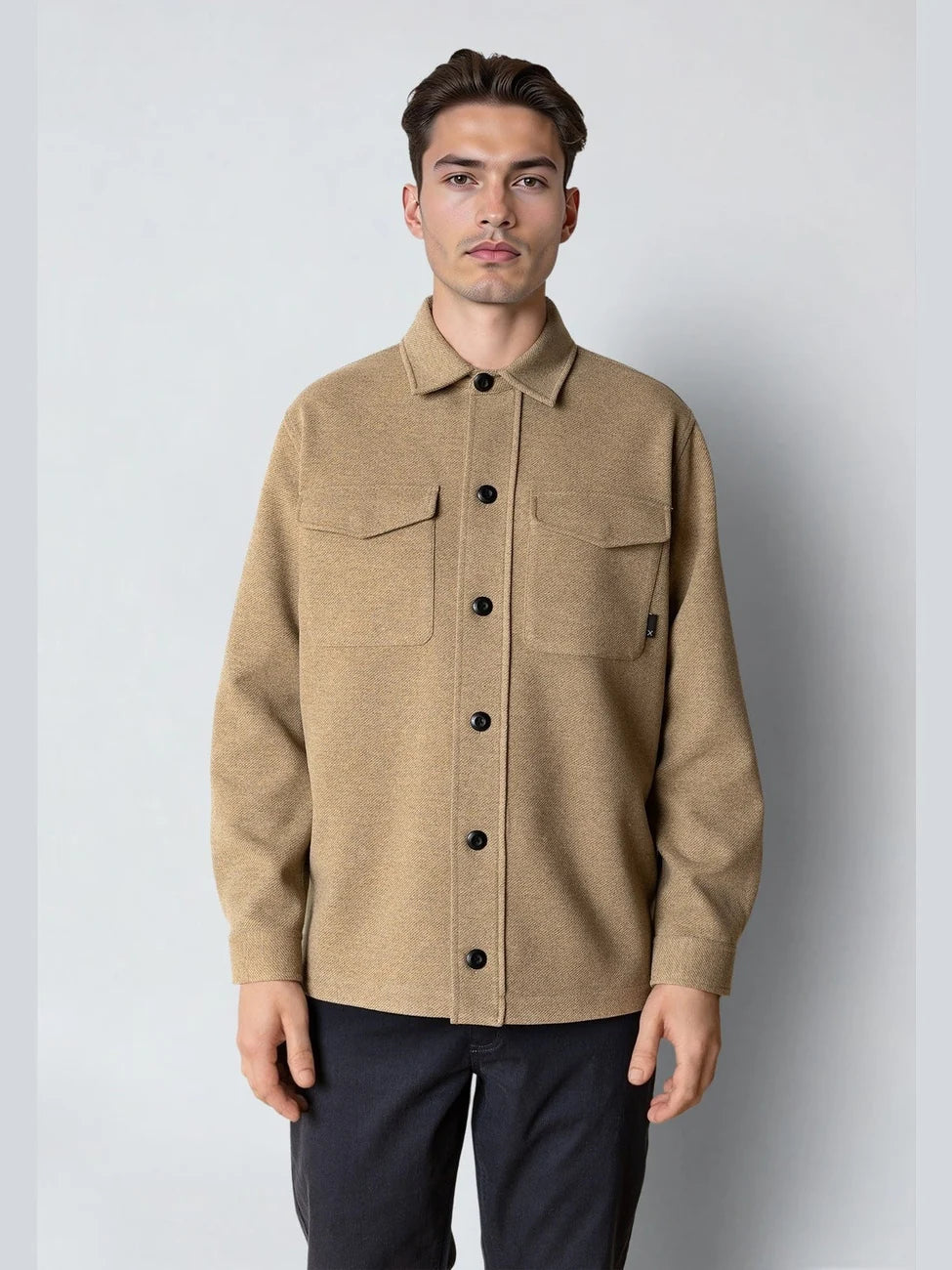 Ayden Overshirt Brindle Beige Melange