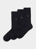 Ribbed Crew Sock 3-Pack Black