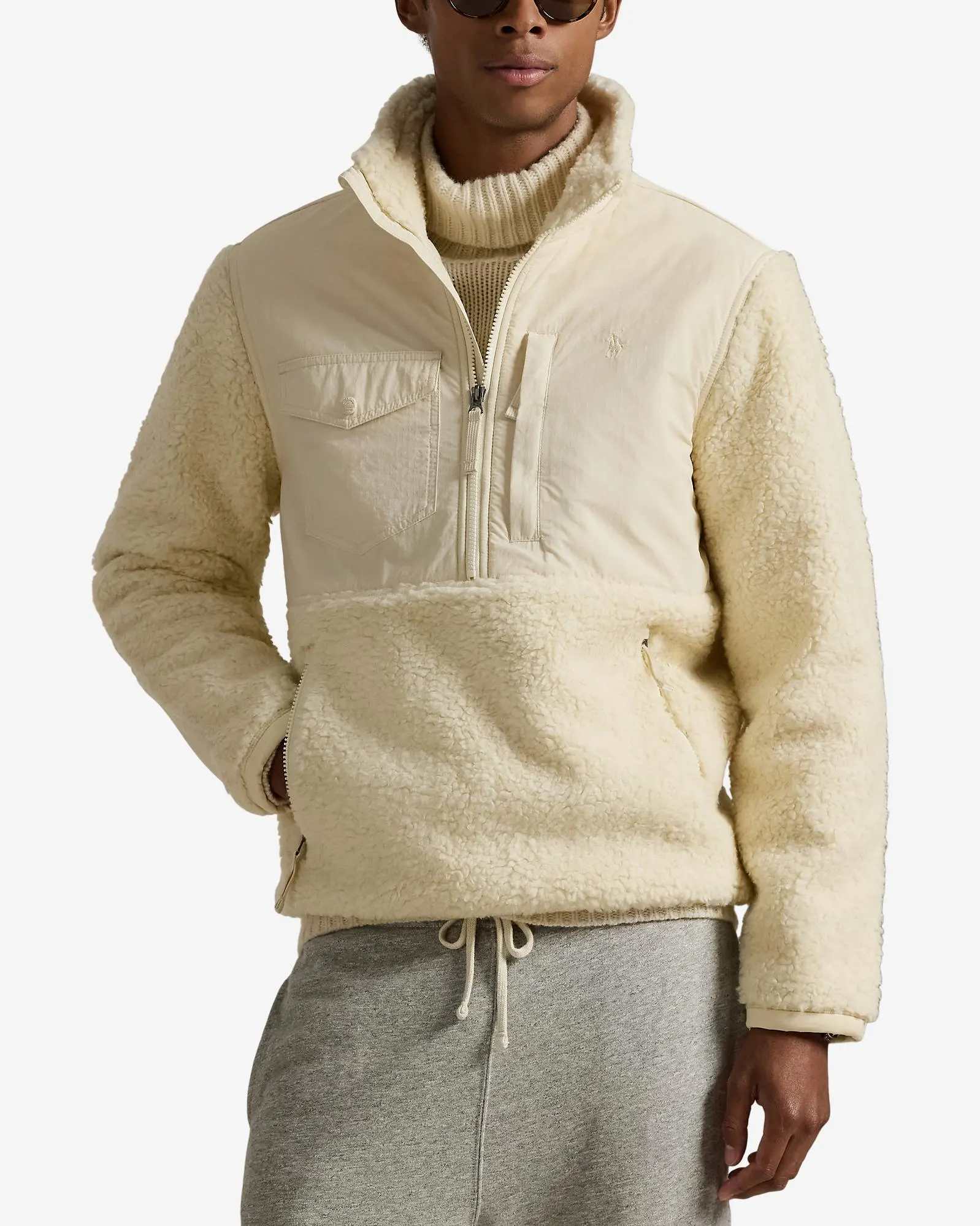 Polo Ralph Lauren Hybrid Mao Collar Jacket White