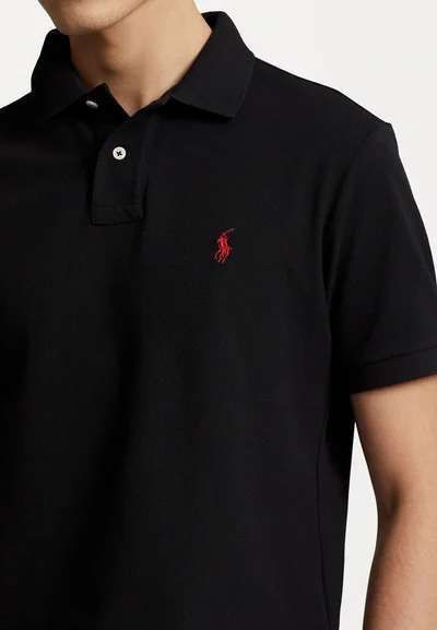 Polo Ralph Lauren Custom Slim Fit Mesh Polo – Black