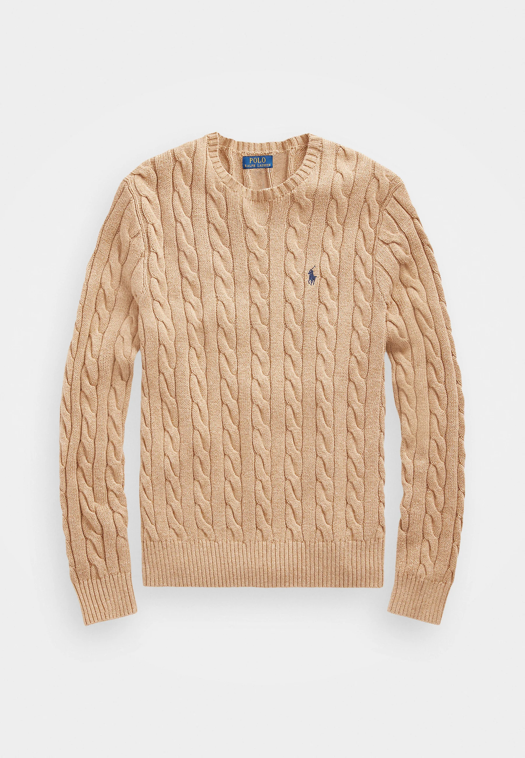 Polo Ralph Lauren Cable-Knit Cotton Sweater - Camel Melange
