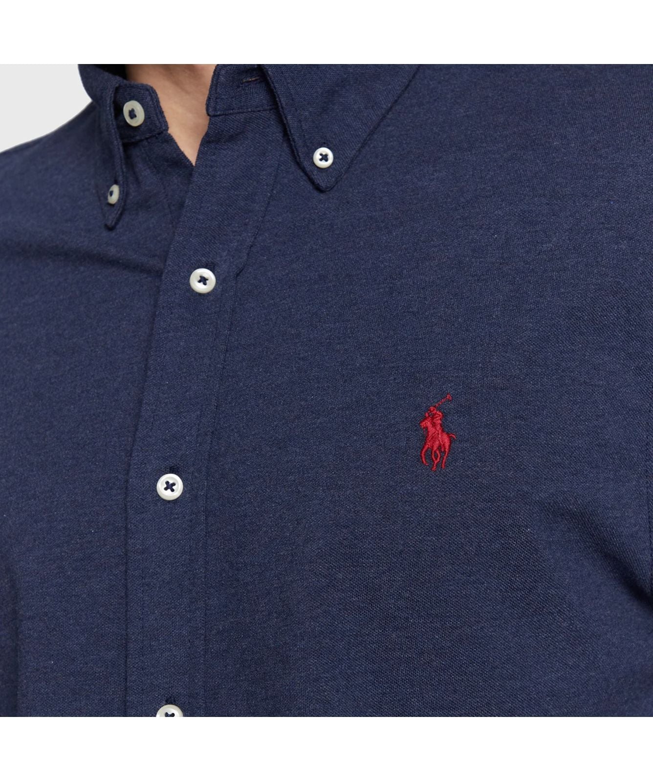 Polo Ralph Lauren Featherweight Mesh Shirt – Navy Heather