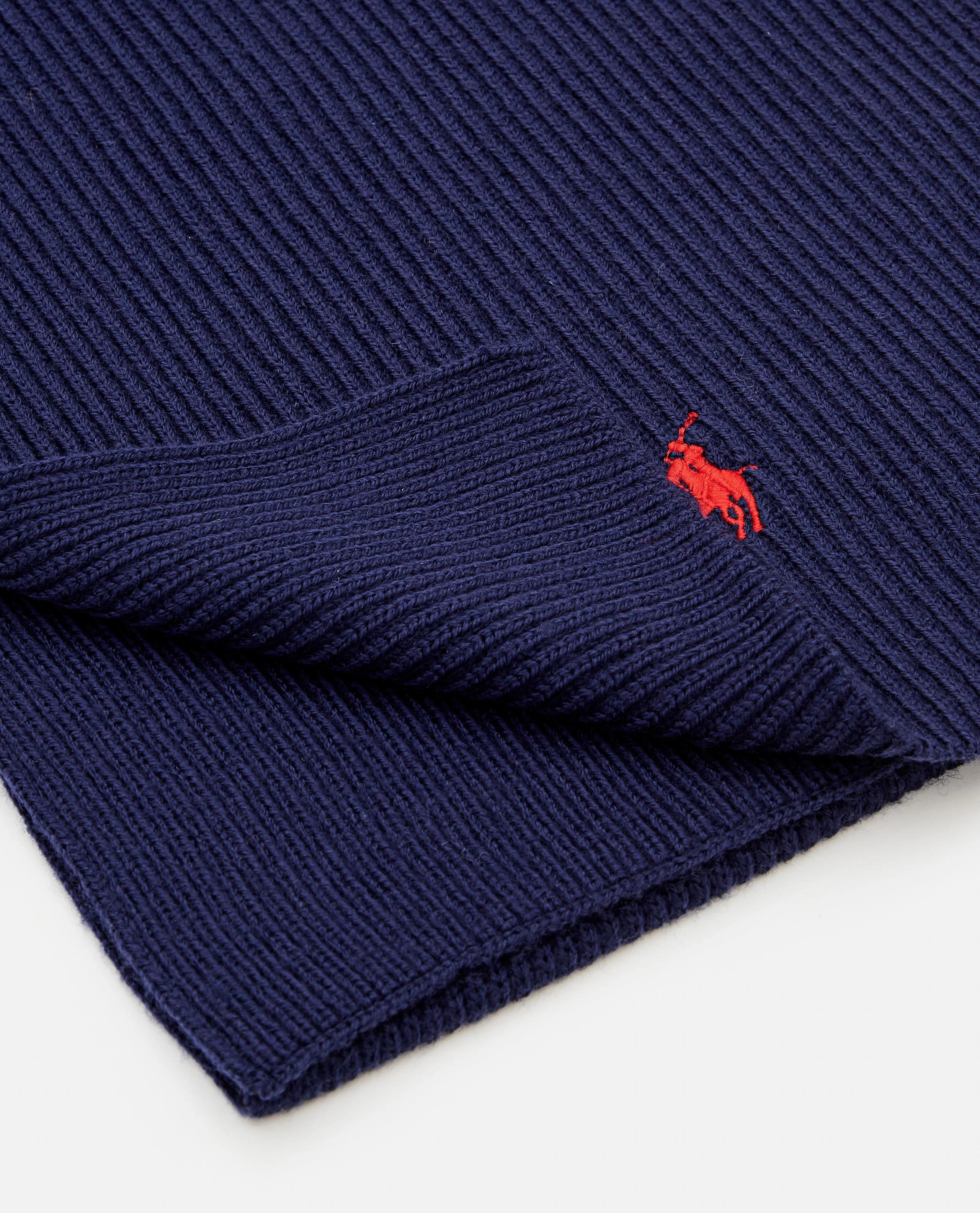 Wool Scarf With Pony Logo Navy
