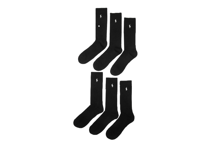 Cotton Blend Crew Sock 6 Pack Black