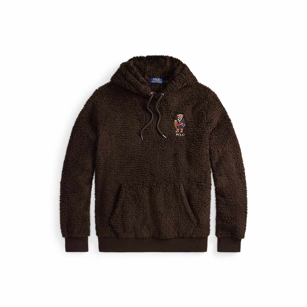 Polo Ralph Lauren Polo Bear Pile Fleece Hoodie /Brown Holiday