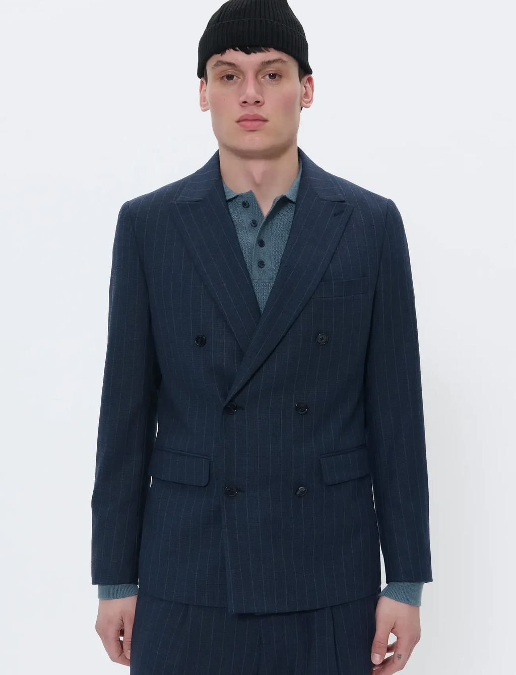 MAgaret Double - Dobbelspent Dress Navy Pinstripe