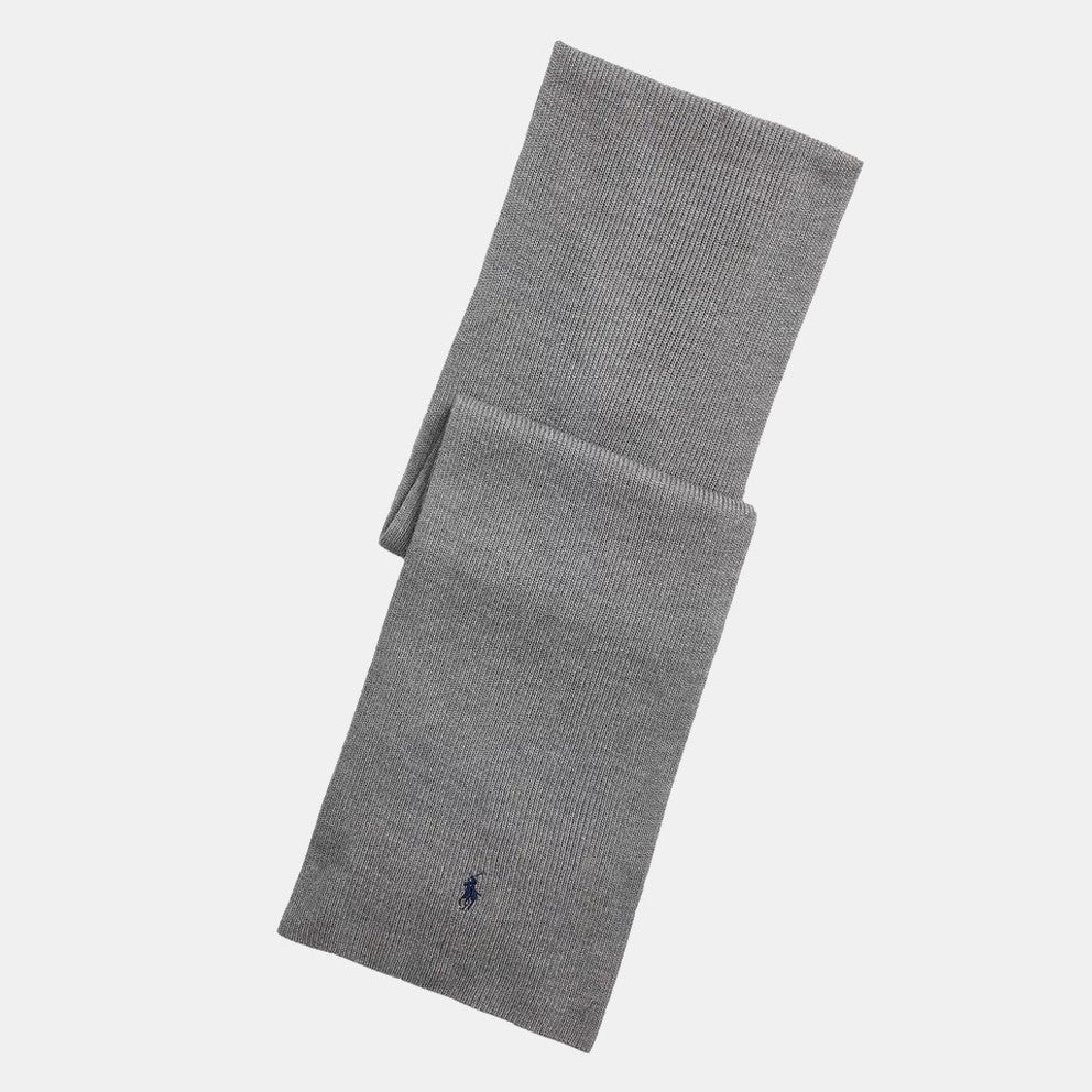 Wool Scarf With Pony Logo Grå