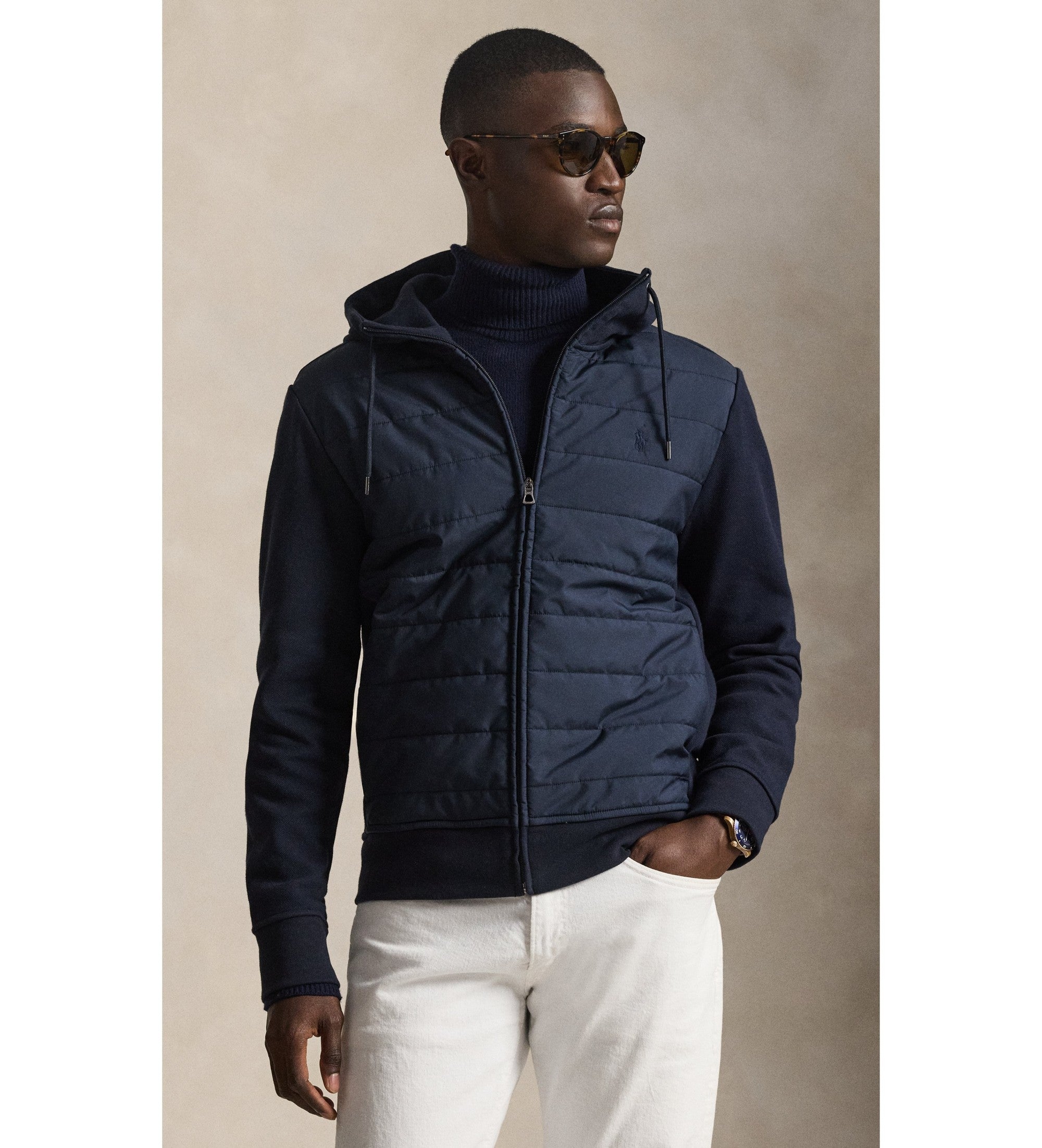 Hybrid Hooded Jacket Navy