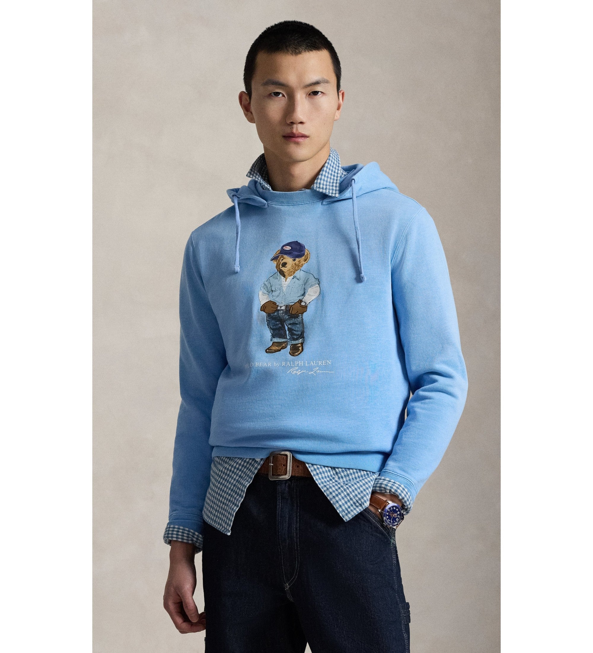 Polo Ralph Lauren Fleece Chambray Blue Denim Hoodie