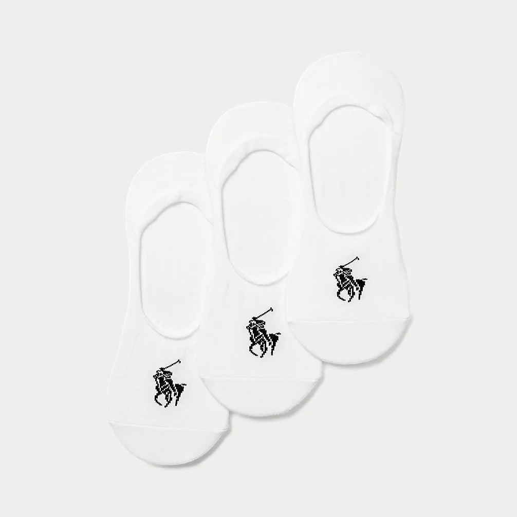 Ralph Lauren Men's Big Pony No-Show-Liner 3-Pack | White