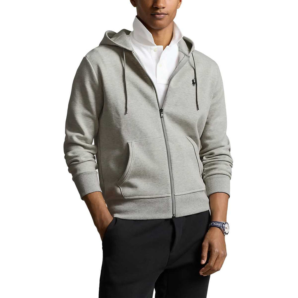 Polo Ralph Lauren Double-Knit Full-Zip Hoodie – Grey Heather
